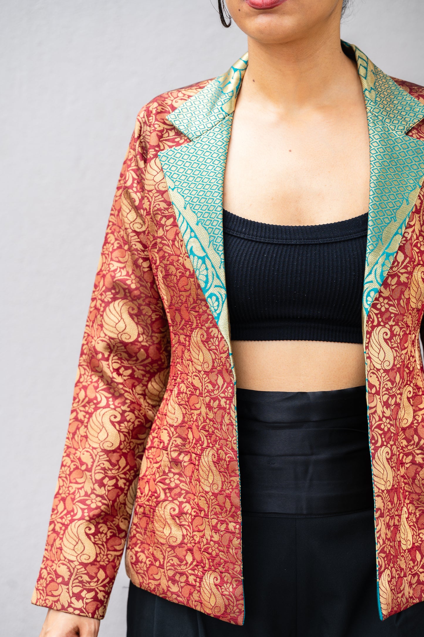 Tesoro Maroon & Green Blazer