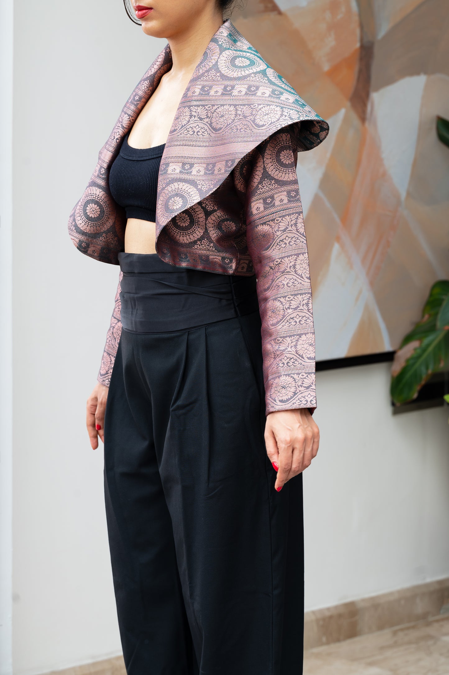 Eterna Green & Copper Crop Jacket