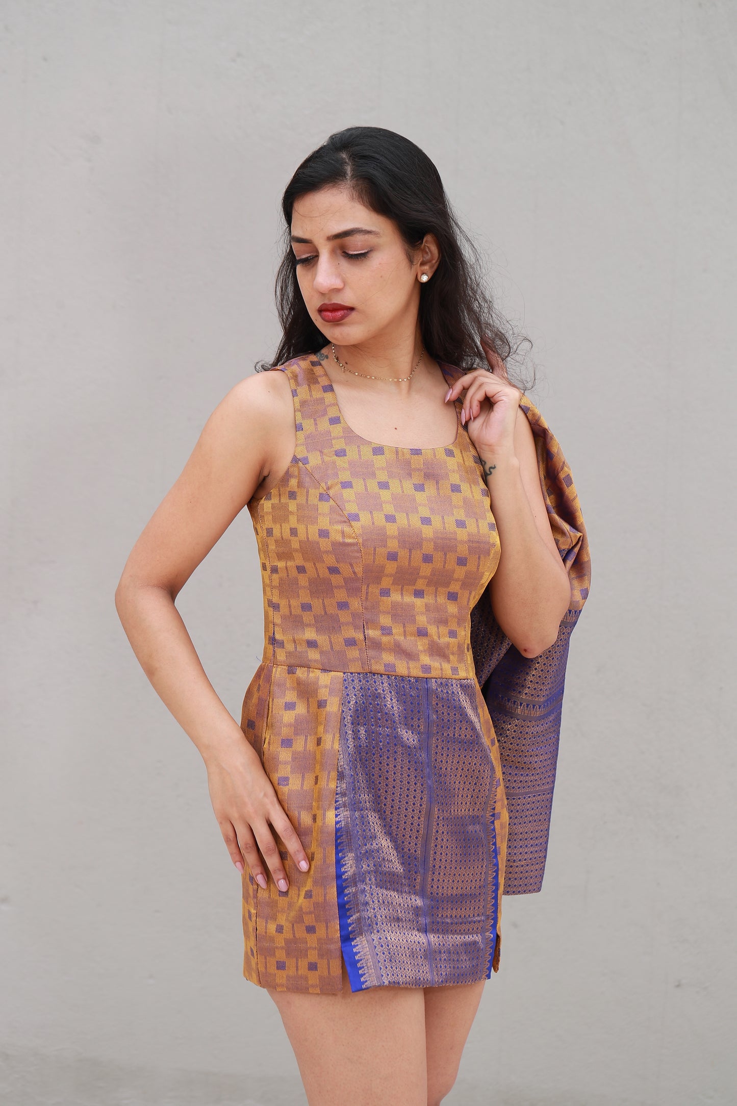 Mini Dress With Zari Embroidery