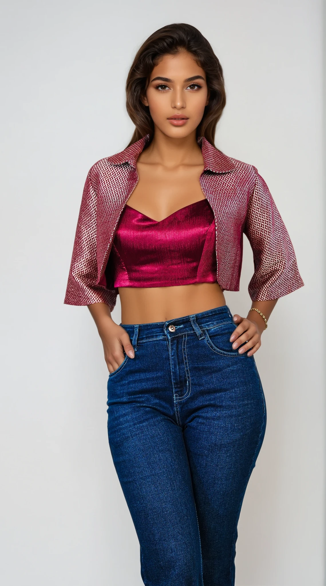 Cavà Maroon Crop Jacket