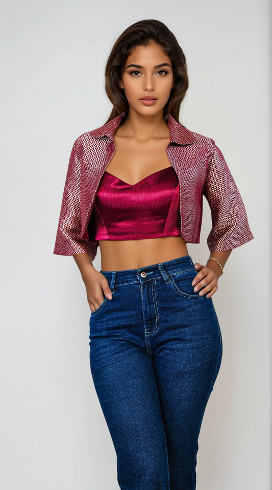 Cavà Maroon Crop Jacket