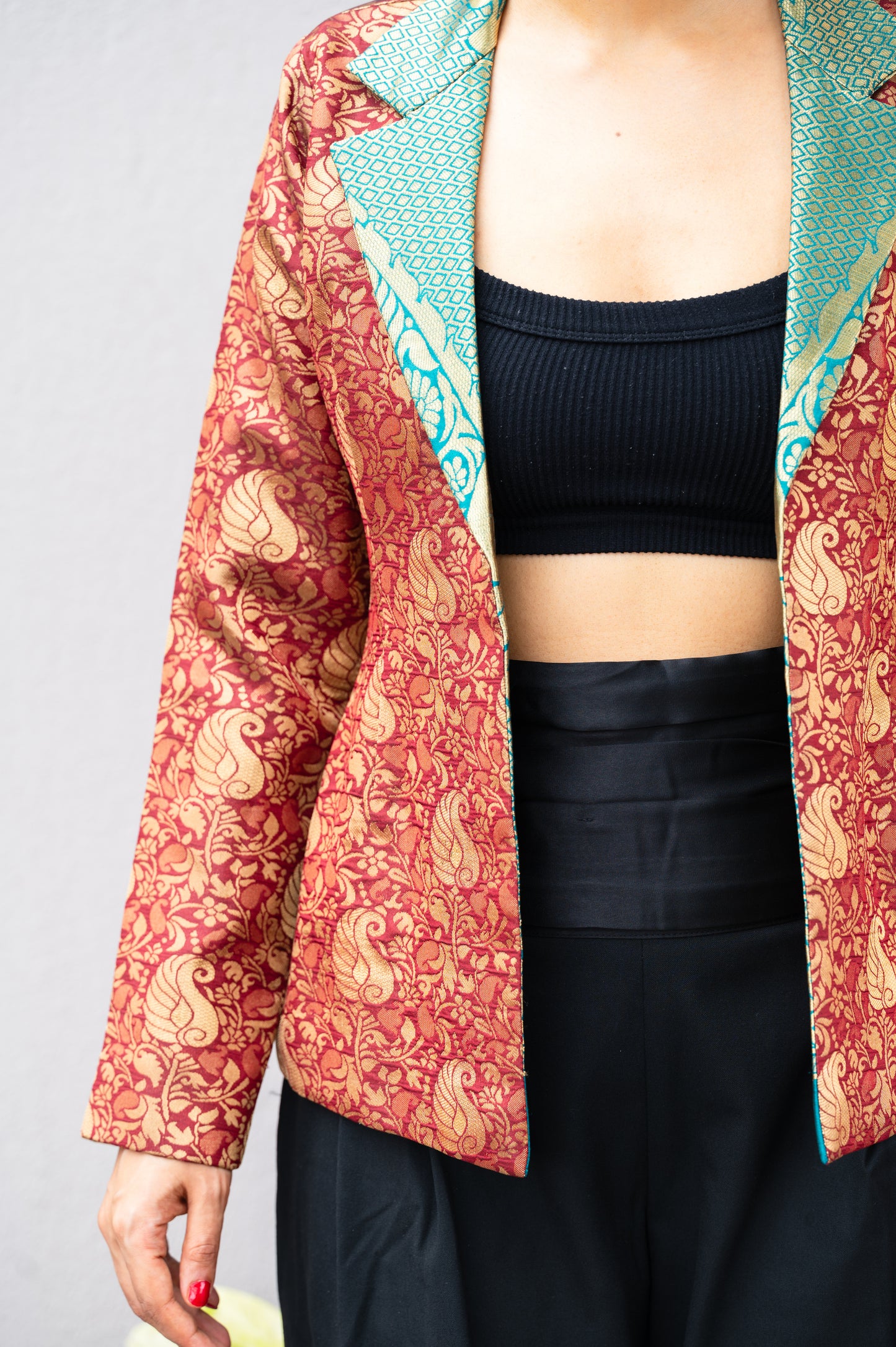 Tesoro Maroon & Green Blazer