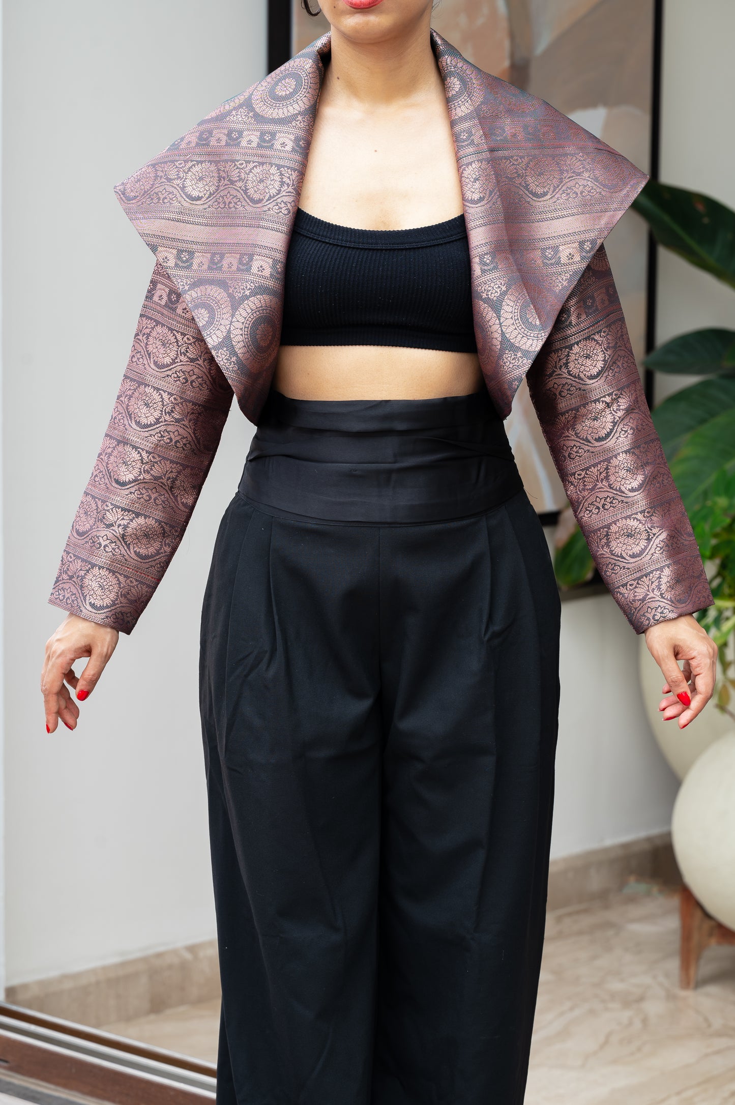 Eterna Green & Copper Crop Jacket