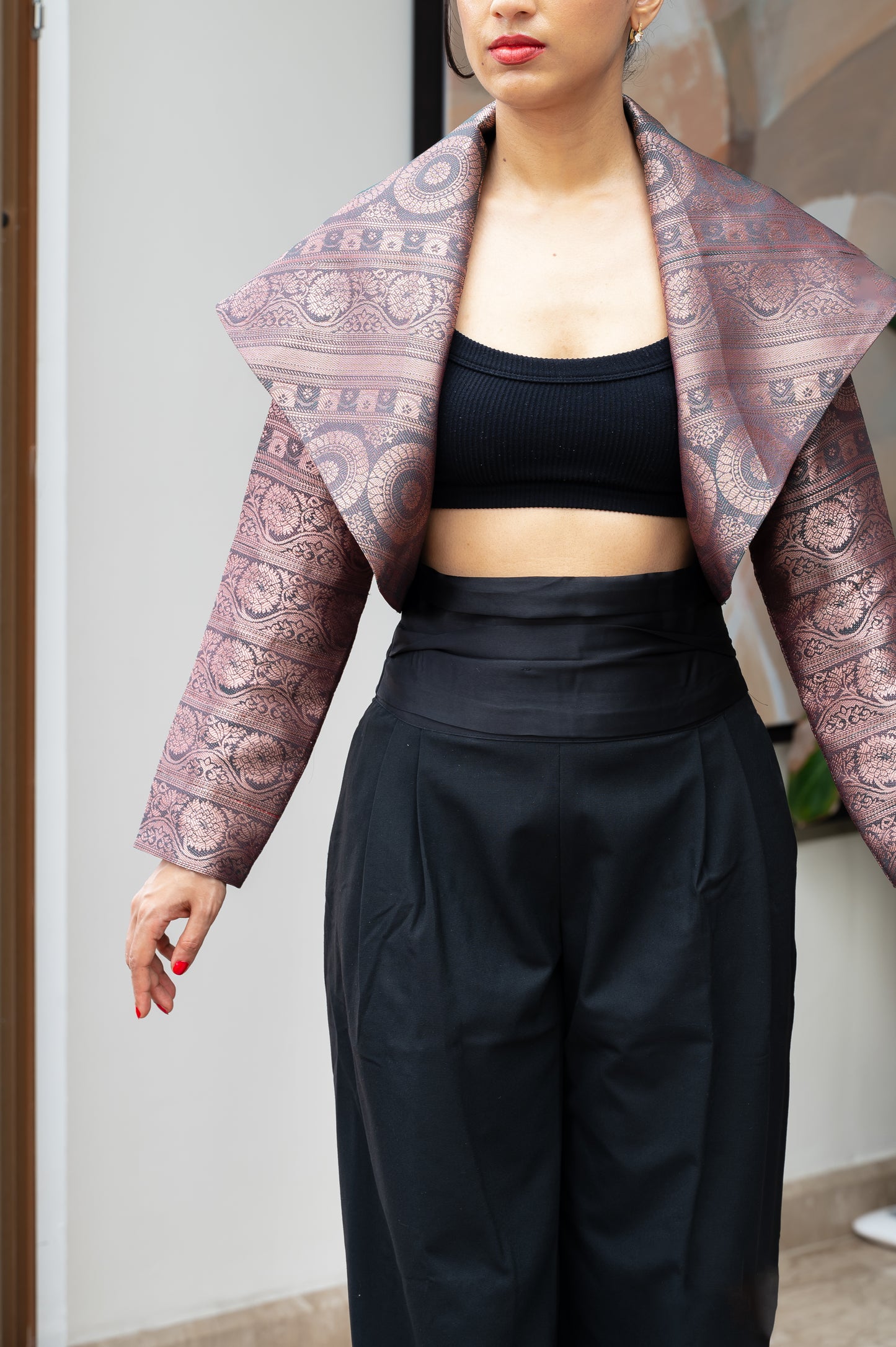 Eterna Green & Copper Crop Jacket