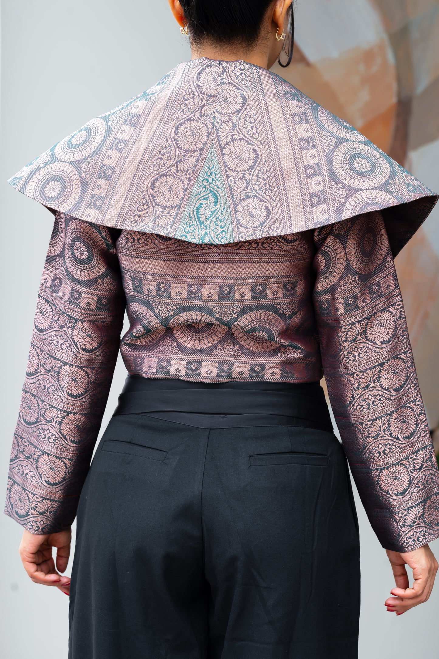 Eterna Green & Copper Crop Jacket