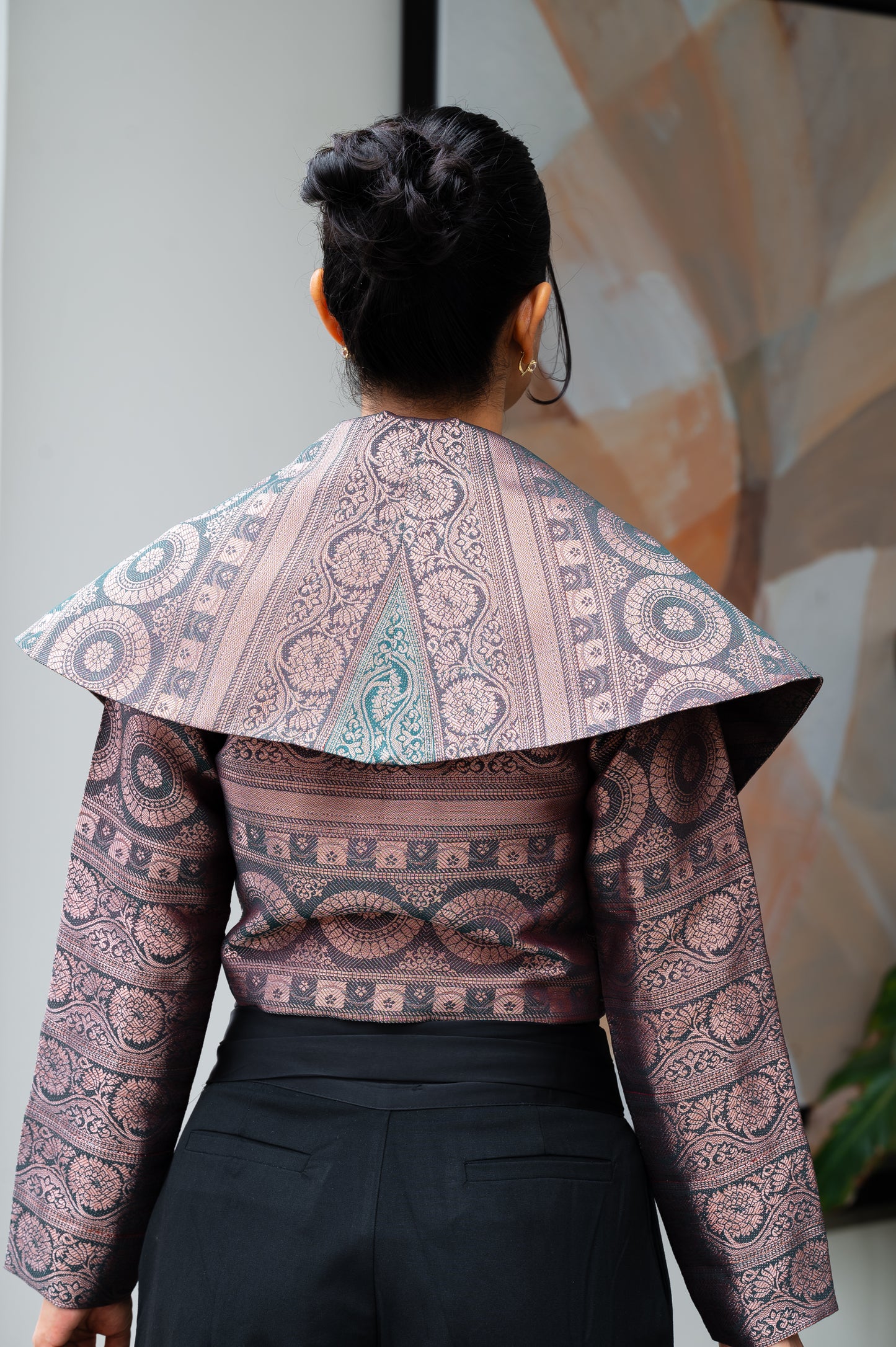 Eterna Green & Copper Crop Jacket