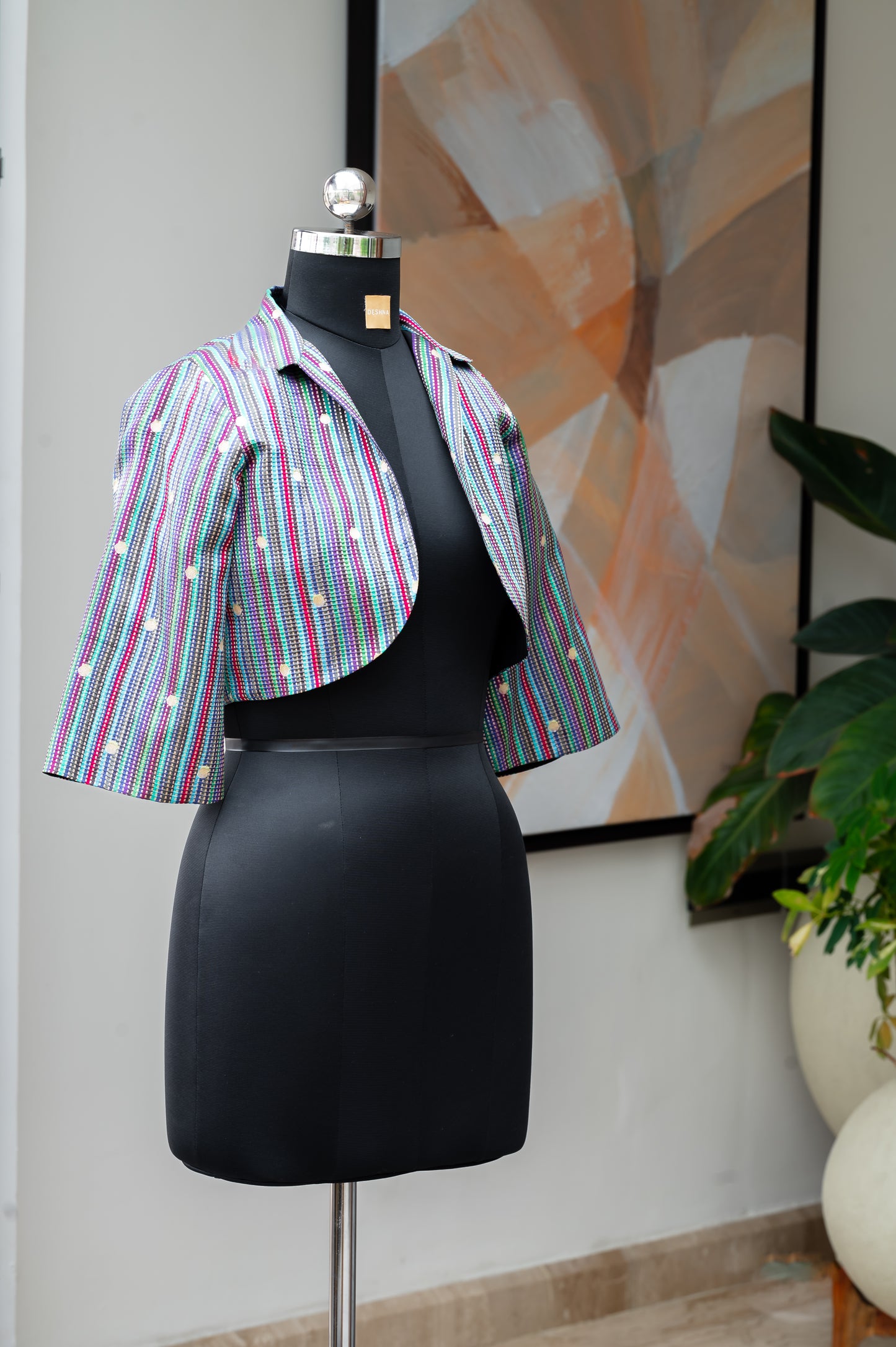 Cavà Striped Blue & Red Crop Jacket