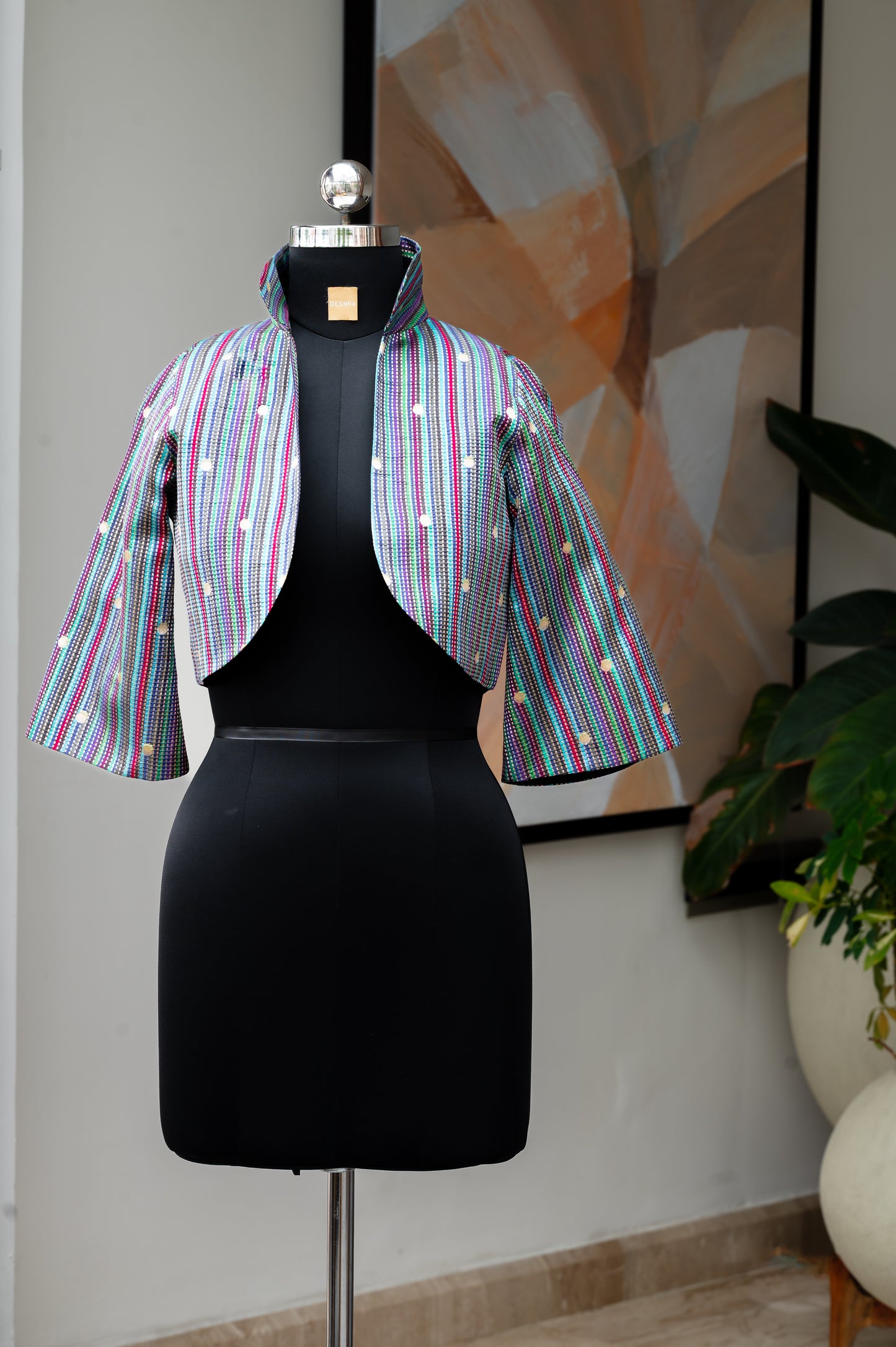 Cavà Striped Blue & Red Crop Jacket