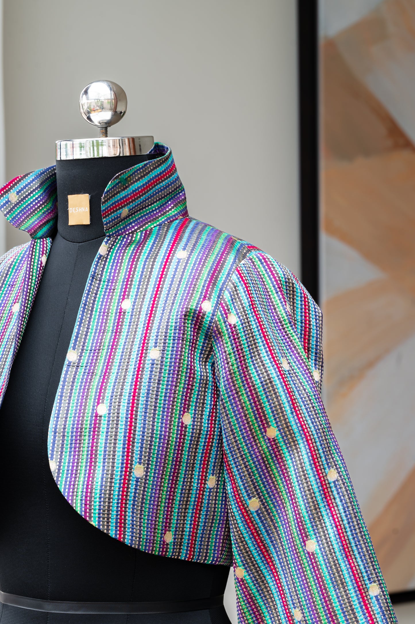 Cavà Striped Blue & Red Crop Jacket
