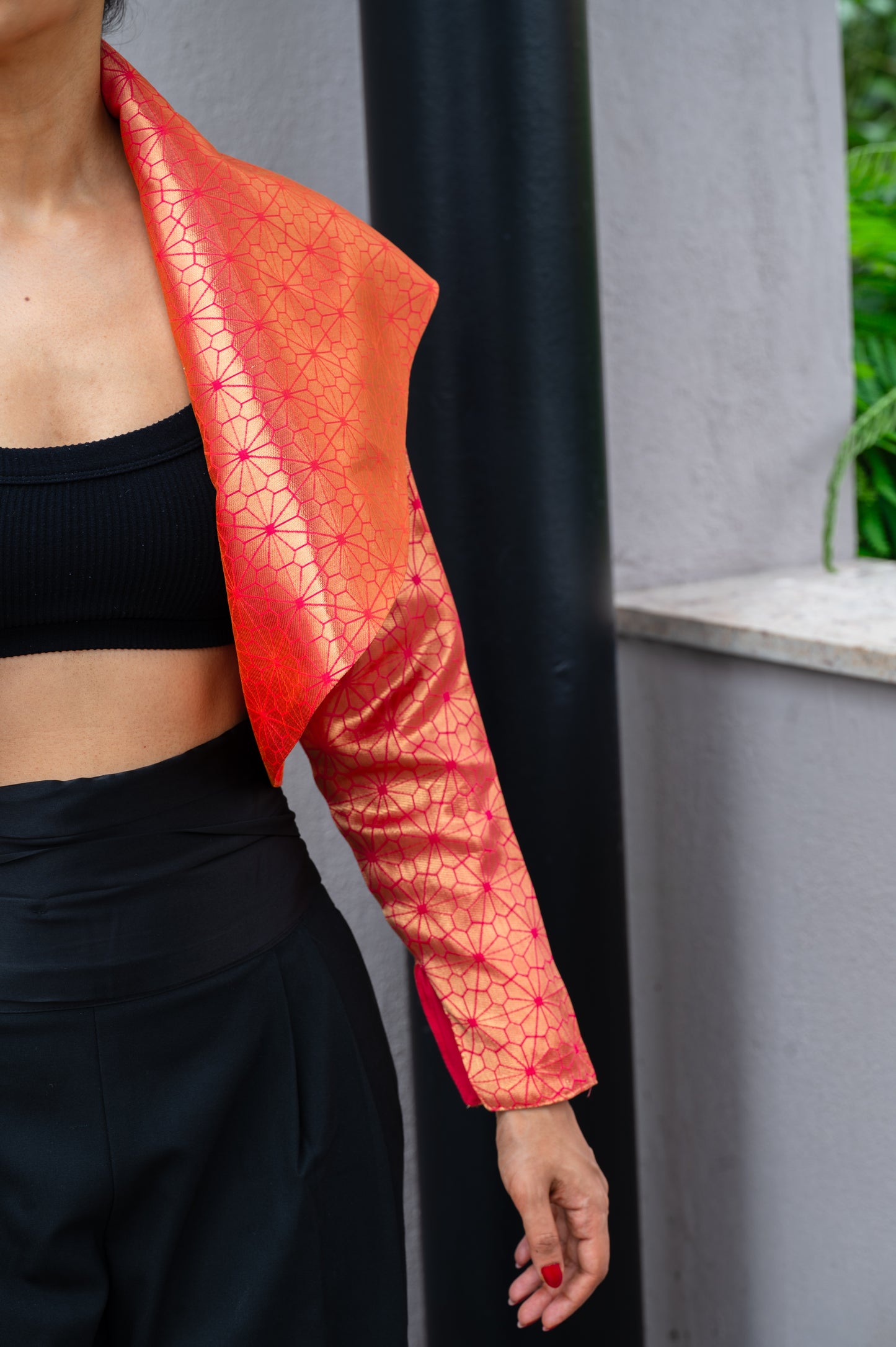 Eterna Orange & Pink Crop Jacket